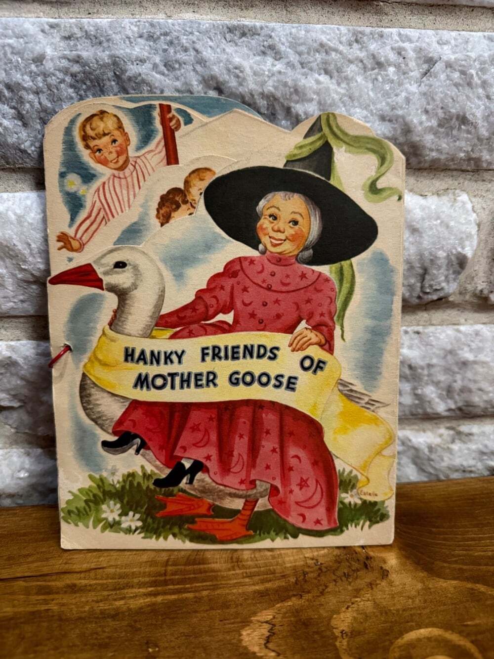 Vtg HANKY FRIENDS OF MOTHER GOOSE Book - RARE HTF - Excellent